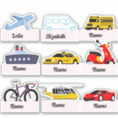 カスタムkidの名前ステッカー、カスタム交通機関 シール (正面)