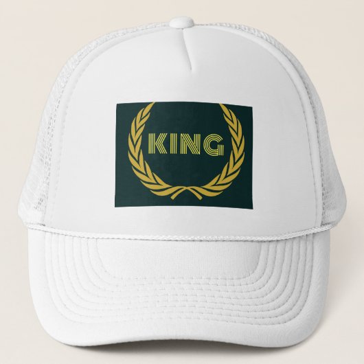 カスタムKINGテキスト画像白黄色の王冠 キャップ (正面)