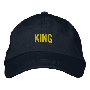 カスタムKING刺繍入りネイビーハットスタイル 刺繍入りキャップ
