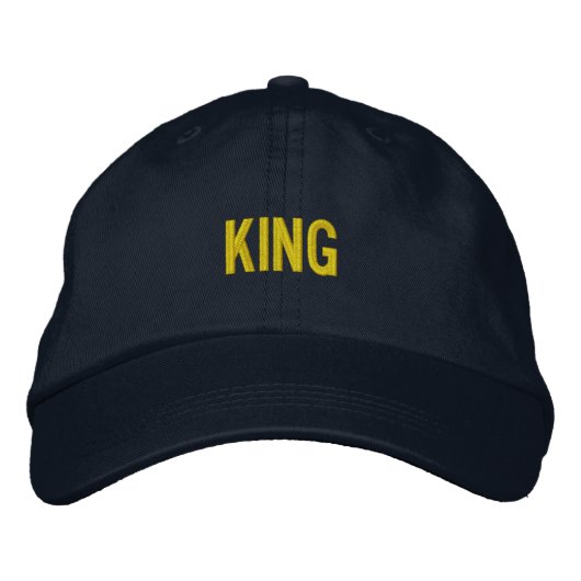 カスタムKING刺繍入りネイビーハットスタイル 刺繍入りキャップ (正面)