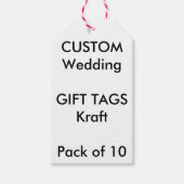 カスタムKRAFTギフトラベル(10)、赤と白のTwine ギフトタグ (正面)