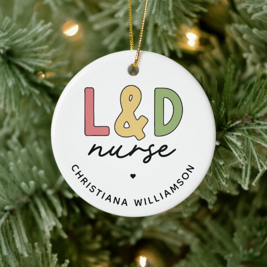 カスタムL及びDナース |労務ナース セラミックオーナメント (ツリー)