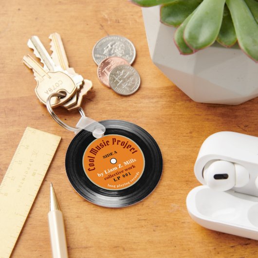 カスタムl.p.ビニールレコードキーチェーン キーホルダー (デスク)