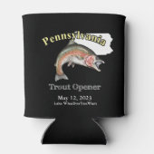 カスタムLake/Date Pennsylvania Trout Opener Dark 缶クーラー (裏面)