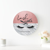 カスタムLash O'Clockビジネス名 ラージ壁時計 (ホーム)