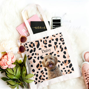 カスタムLeopard Print Dog写真 トートバッグ