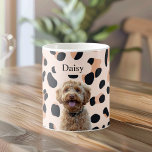 カスタムLeopard Print Dog Photo with Name コーヒーマグカップ<br><div class="desc">お気に入楽しむりの犬の写真と彼らの名前を含むパーソナライズされたこのレオパード印刷のコーヒーマグを使用してカスタム、touchと朝のコーヒー。トレンディーのパステルピンクのヒョウのプリントスタイリッシュデザインはしゃれている、ペット好きのための完璧な贈り物とユニークあなたのキッチン用品を追加する。セラミック高品質製のこのマグカップはマイクロ波と食洗機の両方が安全であり、耐久性と利便性を確保する。こ祝ことコーヒーマグで毎日お前の怒り魅力的の友パーソナライズされた人を。</div>