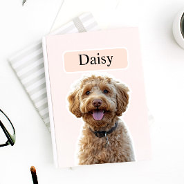 カスタムLeopard Print Dog Photo with Name シール