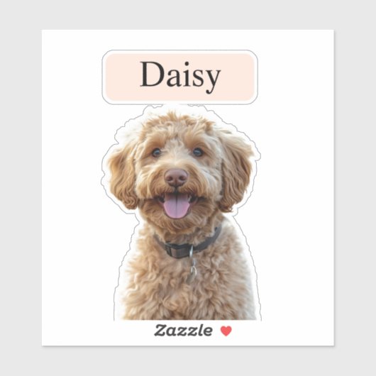 カスタムLeopard Print Dog Photo with Name シール (シート)