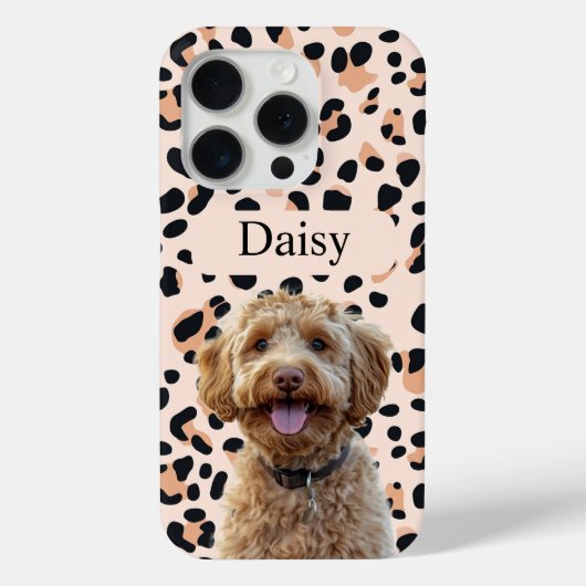 カスタムLeopard Print Dog Photo with Name Case-Mate iPhoneケース (裏面)