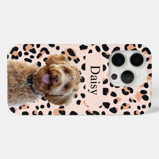 カスタムLeopard Print Dog Photo with Name Case-Mate iPhoneケース (裏面 (横))