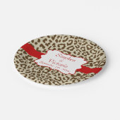カスタムLeopard Print TanとRed紙プレート ペーパープレート (アングル)