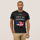 カスタムLET'S GO BRANDON おもしろい Trump USA FLAG Tシャツ (正面フル)