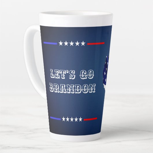 カスタムLET'S GO BRANDON Trump 2024アメリカ国旗 カフェラテマグ (左アングル)