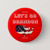 カスタムLET'S GO BRANDON Trump 2024アメリカ国旗 缶バッジ (正面)