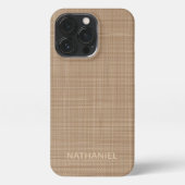 カスタムLight Beige Tan Brownテクスチャパターン iPhoneケース (裏面)