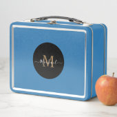 カスタムLight Blue Lunchbox – 名前&QRコード メタルランチボックス (インサイチュ)