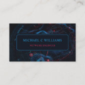 カスタムLight Dark Navy Blue Red回路 名刺 (正面)