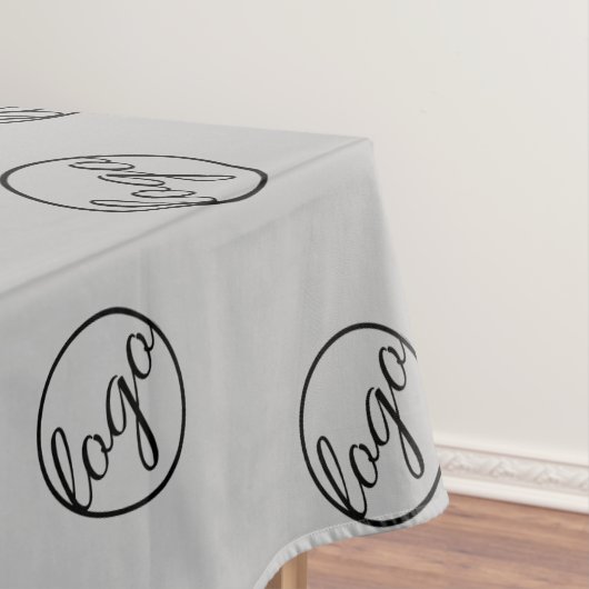 カスタムLight Gray Trade Showロゴビジネス テーブルクロス (インサイチュ)