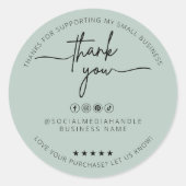 カスタムLight Greenステッカーありがとうラベル ラウンドシール (正面)