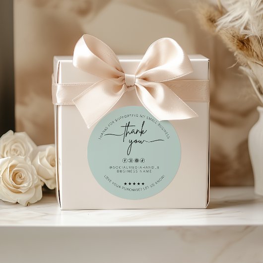 カスタムLight Greenステッカーありがとうラベル ラウンドシール