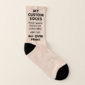 カスタムLINEN BROWNオールオーバープリントメンズソックス ソックス (右外側)