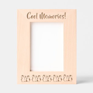 カスタムLittle Penguins、冬、5 x 7インチポートレート レーザー彫刻フレーム