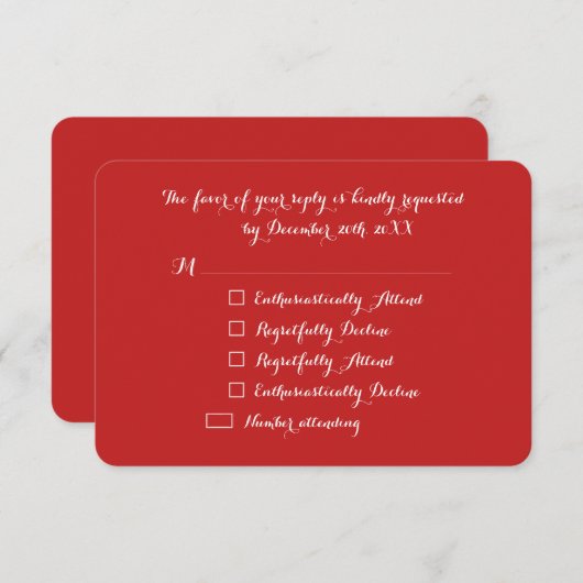 カスタムLOLおもしろいホリデークリスマスレッドパーティーRSVP 出欠カード (正面/裏面)