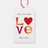 カスタムLOVEスクエア結婚の日付お祝い日 ギフトタグ (裏面)