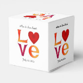 カスタムLOVEスクエア結婚の日付お祝い日 フェイバーボックス (裏面サイド)