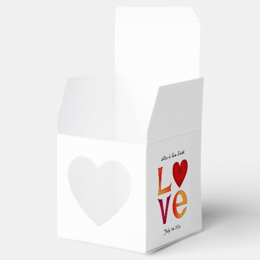 カスタムLOVEスクエア結婚の日付お祝い日 フェイバーボックス (オープン)