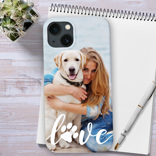 カスタムLOVEモダン Pet Photo Paw Print Dog Lover Case-Mate iPhoneケース