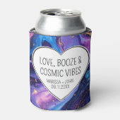 カスタムLove, Booze, and Cosmic Vibes結婚の 缶クーラー (缶正面)