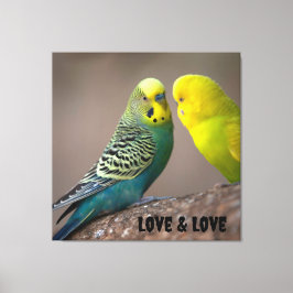 カスタムLove+Loveテキストの鳥の画像のストレッチドキャンバスプリント キャンバスプリント