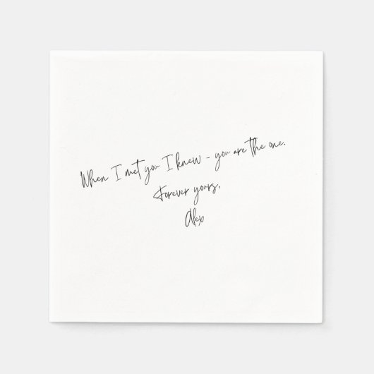 カスタムLove Note自分の手書き入力をアップロード スタンダードカクテルナプキン (正面)