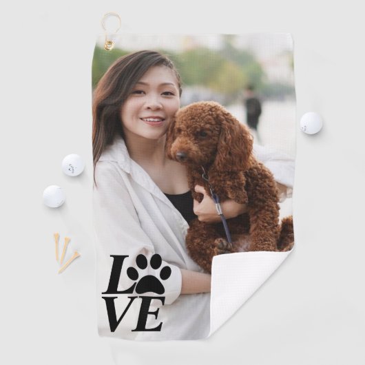 カスタムLOVE Pawプリントゴルフタオル – 愛犬家 ゴルフタオル (インサイチュ)