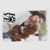 カスタムLOVE Pawプリントゴルフタオル – 愛犬家 ゴルフタオル (横)