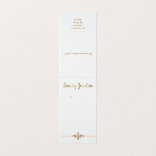 カスタムLuxury "金ゴールド"ホワイトイヤリングディスプレイカード 名刺 (外部フラット)