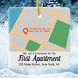 カスタムMap My 1st Christmas In My First Apartment セラミックオーナメント