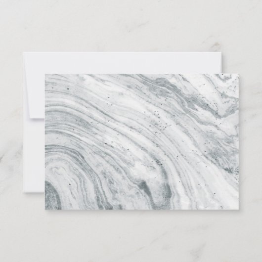 カスタムMarble RSVP結婚、Chic 出欠カード (裏面)