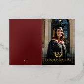 カスタムMD医学博士の卒業式 箔グリーティングカード (外側レイダウン)