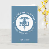 カスタムMD医学博士の卒業 カード (黄色い花)