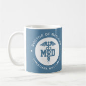 カスタムMD医学博士の卒業 コーヒーマグカップ (左)