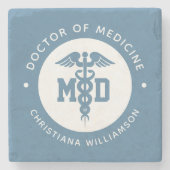 カスタムMD医学博士の卒業 ストーンコースター (正面)
