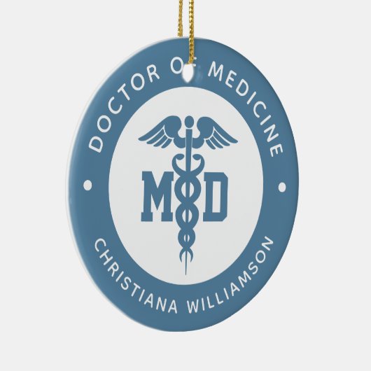 カスタムMD医学博士の卒業 セラミックオーナメント (右)