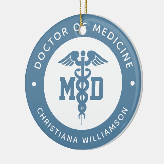 カスタムMD医学博士の卒業 セラミックオーナメント (左)