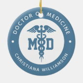 カスタムMD医学博士の卒業 セラミックオーナメント (裏面)