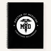カスタムMD医学博士の卒業 ノートブック (正面)