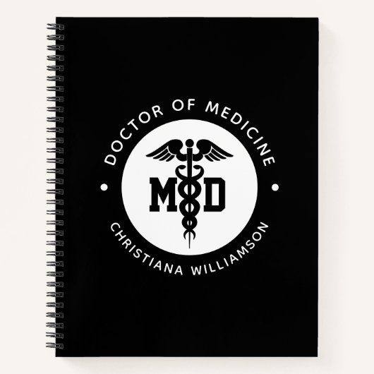 カスタムMD医学博士の卒業 ノートブック (正面)