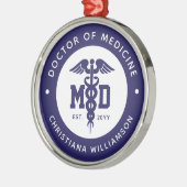 カスタムMD医学博士の卒業 メタルオーナメント (左)